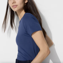 UNIQLO Women&#39;s Ultra Stretch AIRism Short Sleeve T-Shirts - Navy (69) - $19.98