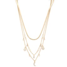 Sodajo Moon Star Charm Layered Necklace Gold - £27.09 GBP
