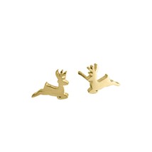 Hermoso! 14K Amarillo Chapado en Oro Plata Maciza Reno Tuerca Pendientes - £24.34 GBP