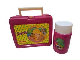 Vintage 1988 Mattel Pink Hollywood BARBIE Plastic Lunch Box Thermos Set GUC - $21.51