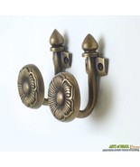 2.95&quot; Solid Brass Flower Petals Vintage Hat Coat Strong Wall Mount HOOK ... - $41.02 CAD