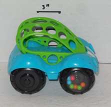 Oball Rattle &amp; Roll Bright Starts Blue Sports Race Car Push &amp; Go Vehicle... - $9.85