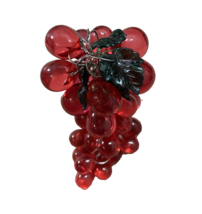 Kurt Adler Grapes Ornaments Red Grape Bunch Wine 5.5&quot; Acrylic Beaded - £7.86 GBP