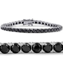 5CT Round Cut Simulated Diamond Men&#39;s Tennis Bracelet 925 Silver Gold Plated - £129.75 GBP