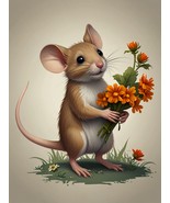 Mouse and Flower Clipart - 13 High Quality JPGs - Digital Download - Car... - $1.88