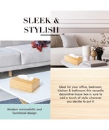 JUSK Design Tissue Box Holder-Modern Minimalist Durable Bamboo Short Rec... - $35.27 CAD