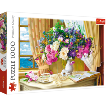 1000 Piece Jigsaw Puzzle, Flowers in The Morning, Painting Puzzle, Plant... - $18.99