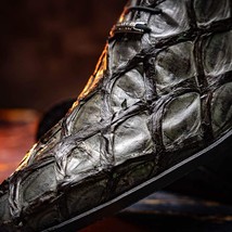 Olivieri Genuine Pirarucu Exotic Lace-Up Oxford Gray image 11