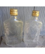 Vtg c 60s Cream Of Kentucky Whiskey Liquor Bottles Clear Glass Hearts Ha... - £22.58 GBP