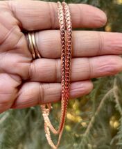 9 inch Pure Copper Flat Serpentine Chain Anklet, Healing Copper Jewelry - $18.44