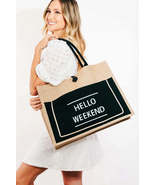 Fame Hello Weekend Burlap Tote Bag - €20,83 EUR