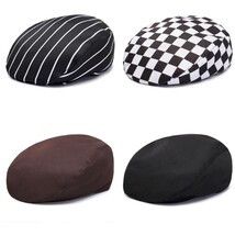 Solid CheckeredGatsby Cap Mens Ivy Hat Golf Driving Flat Cabbie Newsboy Cap - $21.99