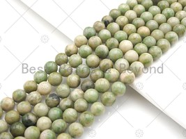 Natural Quality Light Olive Green Jade Round Smooth Beads, 6mm/8mm/10mm Genuine - £6.34 GBP+