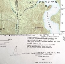 Map Second Connecticut Lake 1927 Topographic Geo Survey 1:62500 22 x 18&quot; TOPO3 - £35.40 GBP