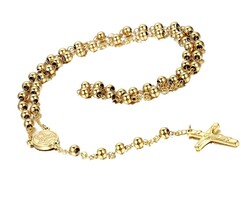 Mens Women Vintage Stainless Steel 6mm Beads Gold 30 - $51.49