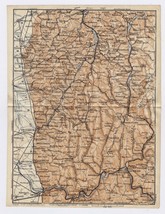 1911 Antique Map Of Vicinity Of Heidelberg Weinheim Eberbach Neckar Germany - £17.09 GBP