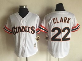 SF Giants #22 Will Clark Jersey Old Style Uniform White - £35.97 GBP