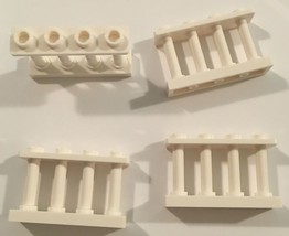 LEGO Spindled Fence 1x4x2 w/4 studs - PN 15332 - White - 10 Pieces - New - £4.32 GBP