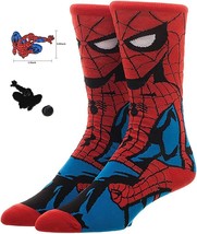 Spiderman Gift Bundle! New Spiderman Crew Socks and Pin Brooch Marvel Co... - £15.78 GBP