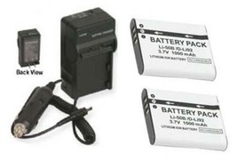 2 Batteries + Charger for Olympus STYLUS MJU Tough TG-610, 6000, 6010, 6... - £20.18 GBP