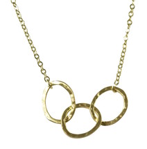 Fashion Necklace 14K Gold Overlay 3 Circles 16 to 18 in Link inOval Shape Links - £10.11 GBP