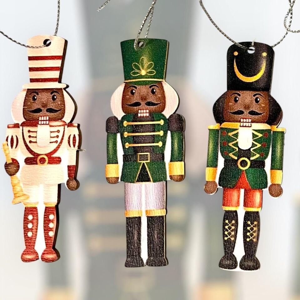 Vintage-Inspired Black Nutcracker Ornaments - 6 Pieces - $7.87