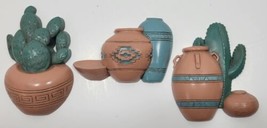 Vtg Lot of 3 Southwest Wall Decor Burwood Home Interiors Pots Cacti Desert U.S.A - $9.95