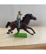 Britains Ltd Civil War Toy Soldier Cavalry Flag Barrier Brown Horse Conf... - $24.51