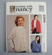 McCall&#39;s 2298 Sewing With Nancy Zieman Fleece Sweatshirt Wool Jacket siz... - $6.36