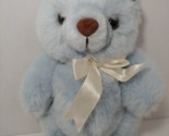 CA Australia plush light blue jointed teddy bear white ribbon bow stuffe... - £24.46 GBP