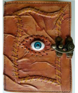 All Knowing Seeing Eye goat leather blank book w/ latch 120 pages - £28.77 GBP