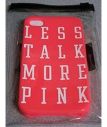 Victoria&#39;s Secret PINK  Iphone Cell phone Case Soft Less Talk More Pink ... - £7.57 GBP