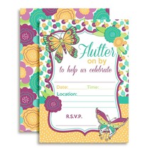 Sp Erfly Birthday Party Fill In Style Invitations, Set Of 20 Including - £25.81 GBP