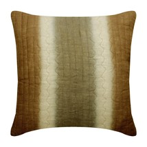 Designer 16&quot;x16&quot; Quilted Striped Beige Linen Throw Pillow Covers, Quilted Ombre - £22.39 GBP+
