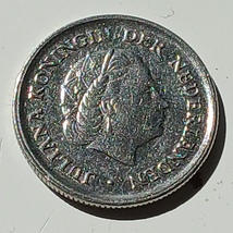 Netherlands 1970s-1980s 10 CENT Small Coin - km 182 - Authentic Juliana ... - $3.99