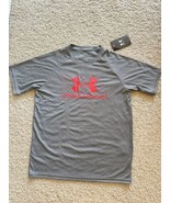 Under Armour Shirt Youth Sz Large Gray Loose Fit Heat Gear Short Sleeve - €12,74 EUR