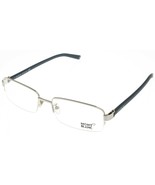 Mont Blanc Unisex Eyewear Frame Metal Silver Blue Semi Rimless MB428 016 - £142.12 GBP