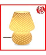 Vintage Style White Striped Glass Lamp - Energy Efficient &amp; Touch Control - $45.53