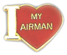 I LOVE MY AIRMAN HEART AIR FORCE USAF PIN - $14.24