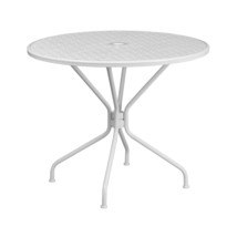Flash Furniture 35.25 in. Round White Indoor &amp; Outdoor Steel Patio Table - $3,651.18 MXN