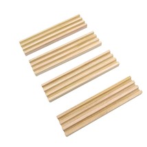 Wooden Domino Racks Set Of 4, Domino Trays Holders Organizer For Classic Board G - £14.37 GBP
