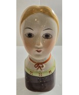Vintage Folk Art Lady Head Wall Pocket Vase Art Pottery Gemma Taccogna S... - $66.55 CAD