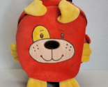 Animal Adventure Plush Dog Red Yellow Kids Rolling Backpack Suitcase - £35.02 GBP