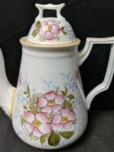 c1865 Child&#39;s Ironstone Coffee Pot 6 3/8&quot; tall x 5.75&quot; handle to spout. - £67.26 GBP