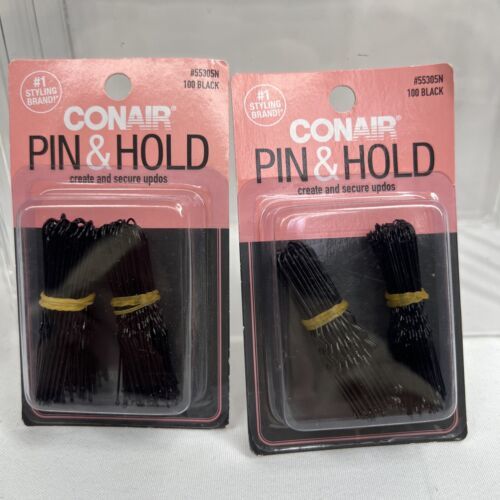 (2) Conair 100 Black Pin Hold Updos Clip Bobby Slider Style COMBINESHIP - $4.99