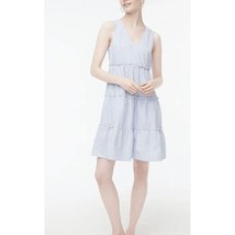 J.Crew Factory Womens Seersucker Ruffle Mini Dress Striped Blue White 00 - £30.65 GBP
