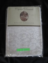 Nos Benson Ivory Crystal Damask Elegant Tablecloth - 52&quot; X 70&quot; - £9.44 GBP