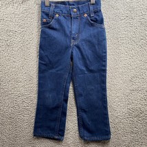 Vintage 70s 80s LEVI&#39;S 216-8116 ORANGE TAB Jeans dark blue made in usa KIDS 4x20 - £19.68 GBP
