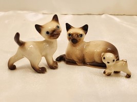 Set of 3 Vintage Miniature Hagen Renaker Siamese Cat/ Kitten Figurines 5... - £21.37 GBP