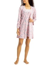 allbrand365 designer Womens Lace Trim Nightgown And Robe Set, X-Small - $54.44